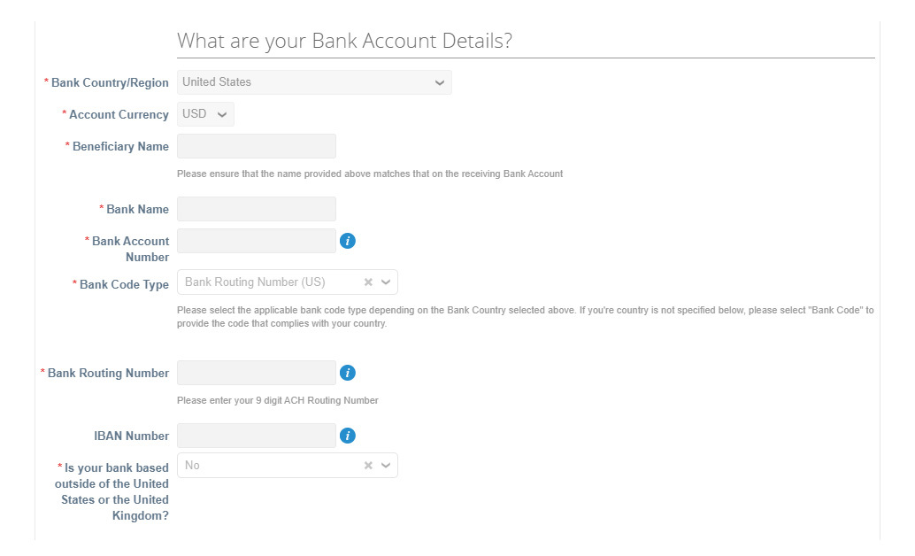 Bank Account Details
